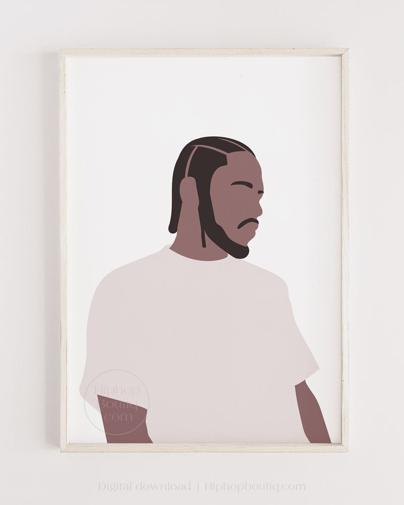 Rapper poster | Rapper portrait printable | Hip hop artist wall art - HiphopBoutiq