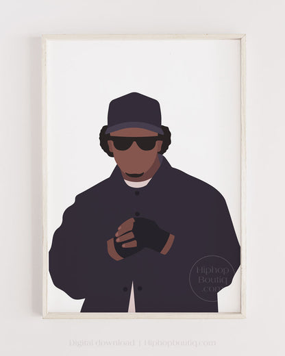 90s rapper poster | Old school hip hop wall art printable - HiphopBoutiq