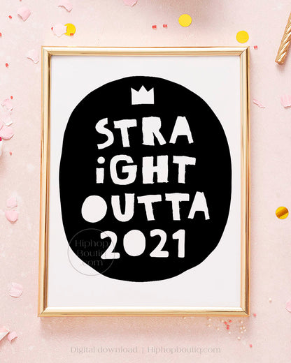 Straight Outta 2021 Birthday Sign