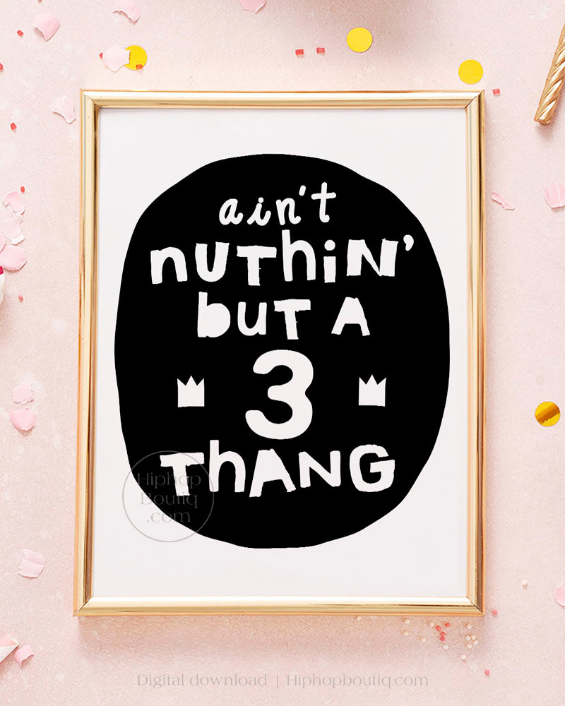 Ain't nothin but a 3 thang | Notorious hip hop birthday party decorations - HiphopBoutiq