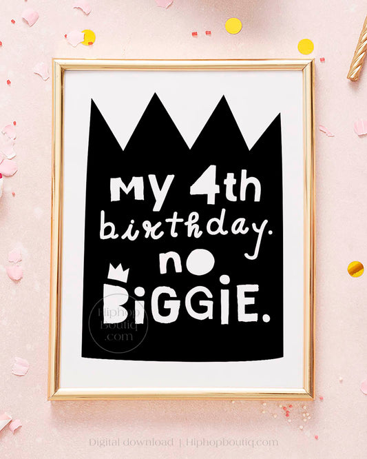 My 4th Birthday 90s Hip Hop Party Sign