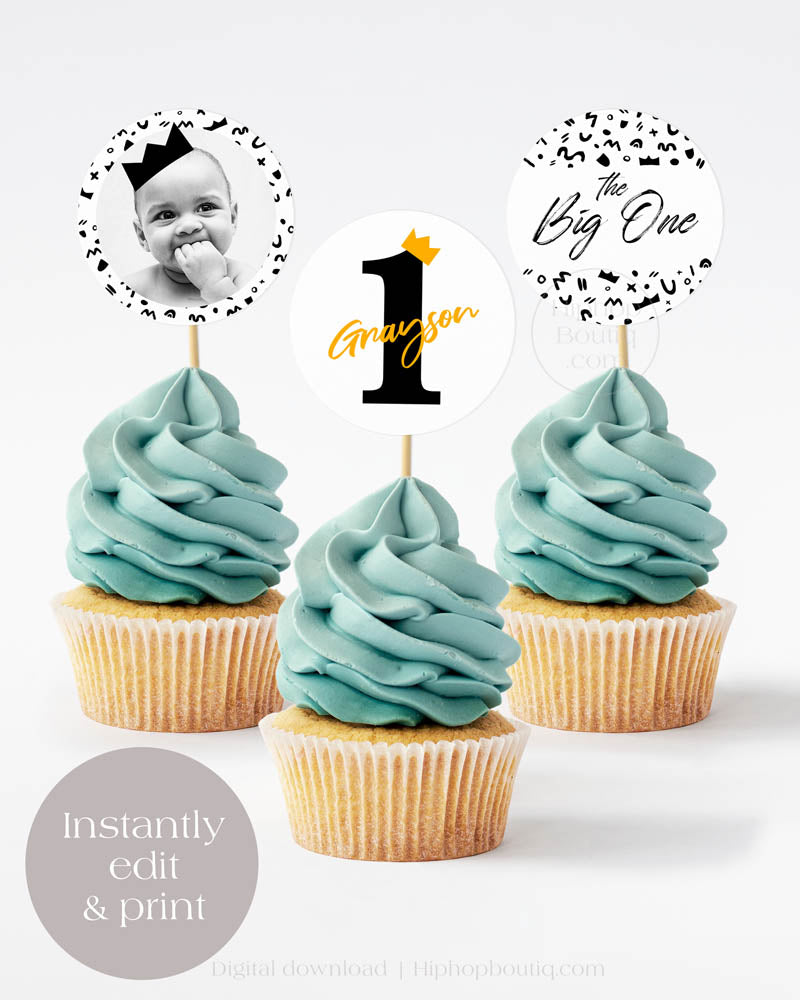 The Notorious One Birthday Cupcake Toppers