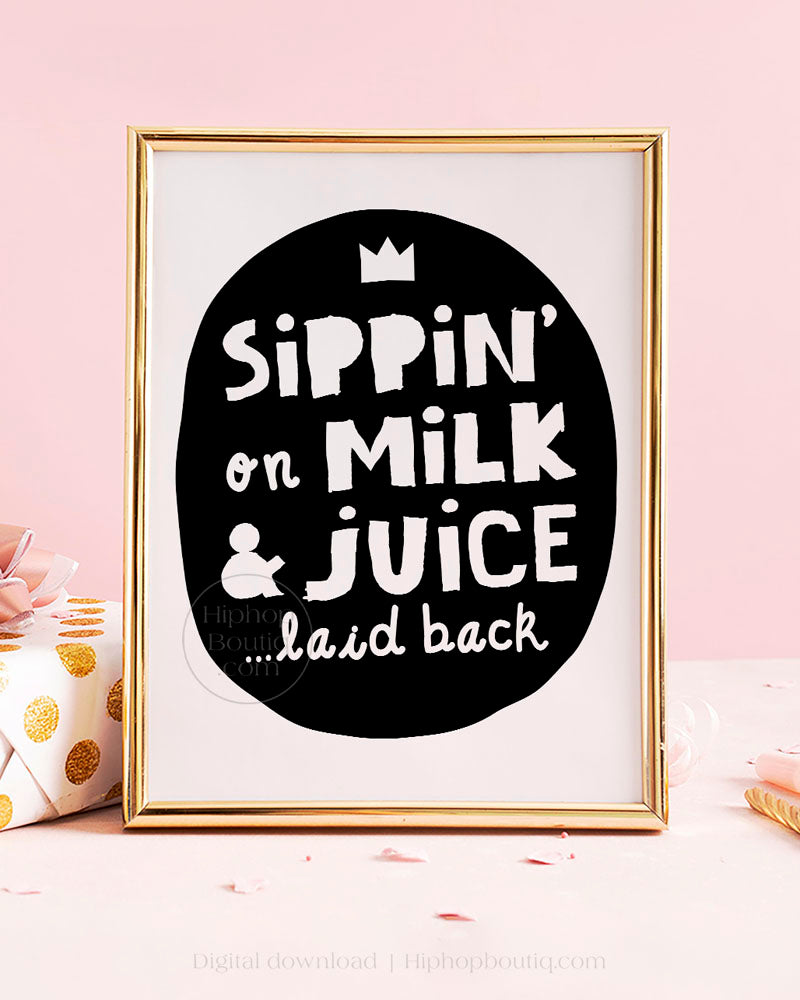 Sippin' on milk and juice | Hip hop theme party | Notorious One birthday decor - HiphopBoutiq
