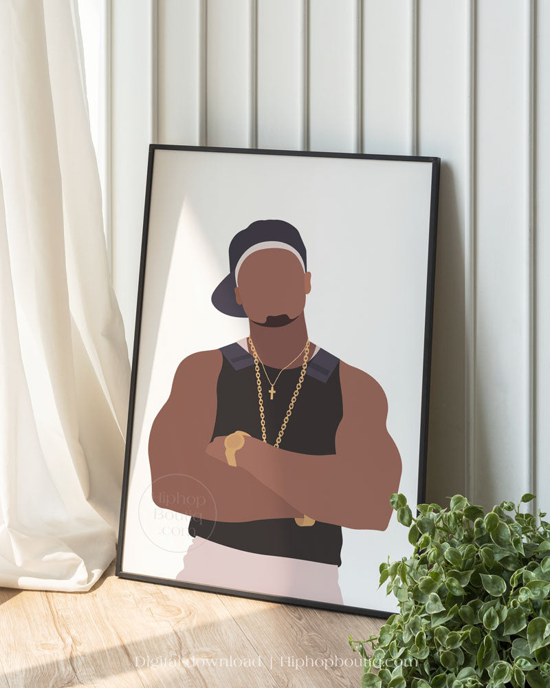 Old school rapper poster | Minimalist hip hop wall art - HiphopBoutiq