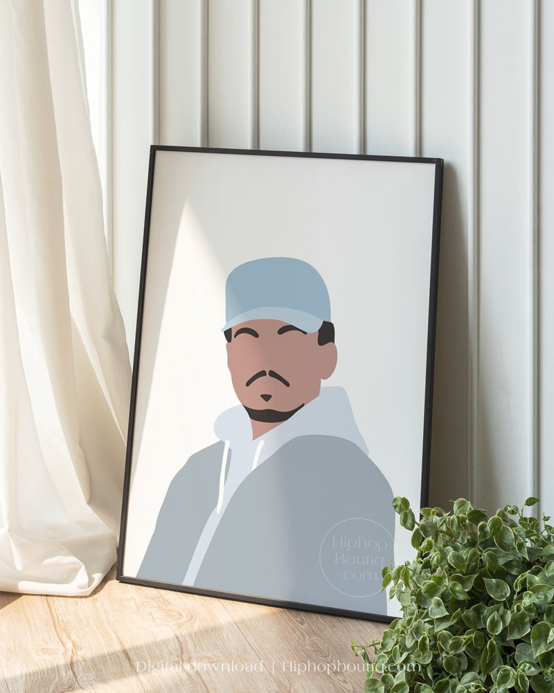 Rapper poster | Hip hop artist portrait printable - HiphopBoutiq