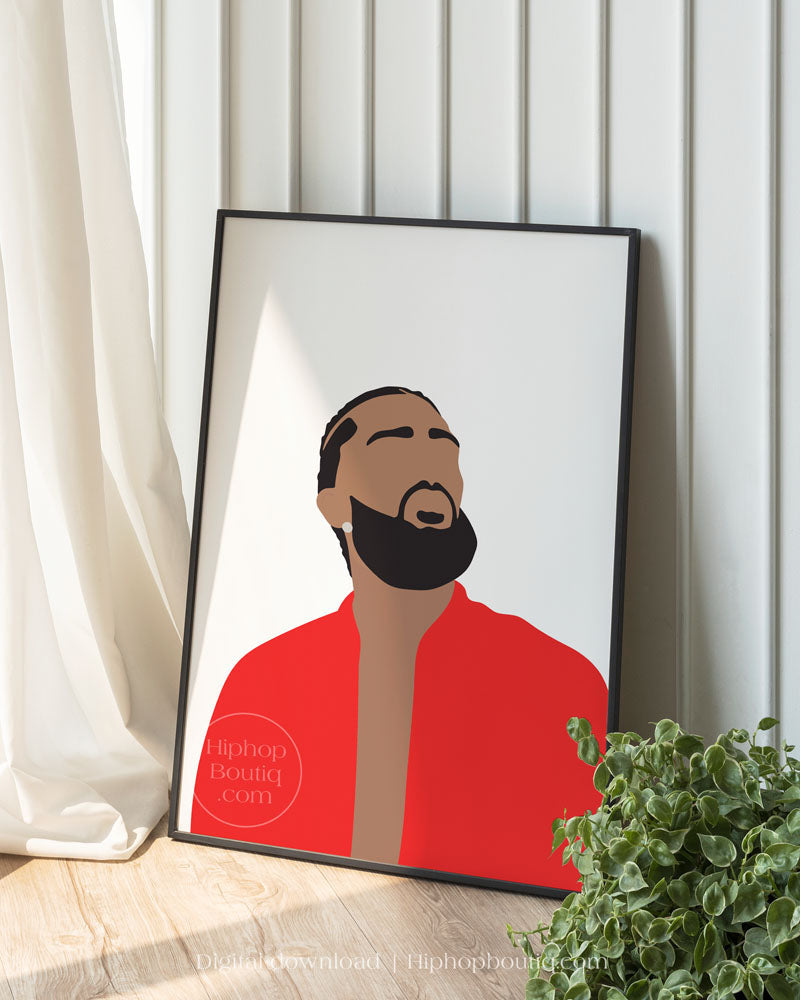 Rapper poster | Hip hop artist wall art | Rapper portrait printable - HiphopBoutiq