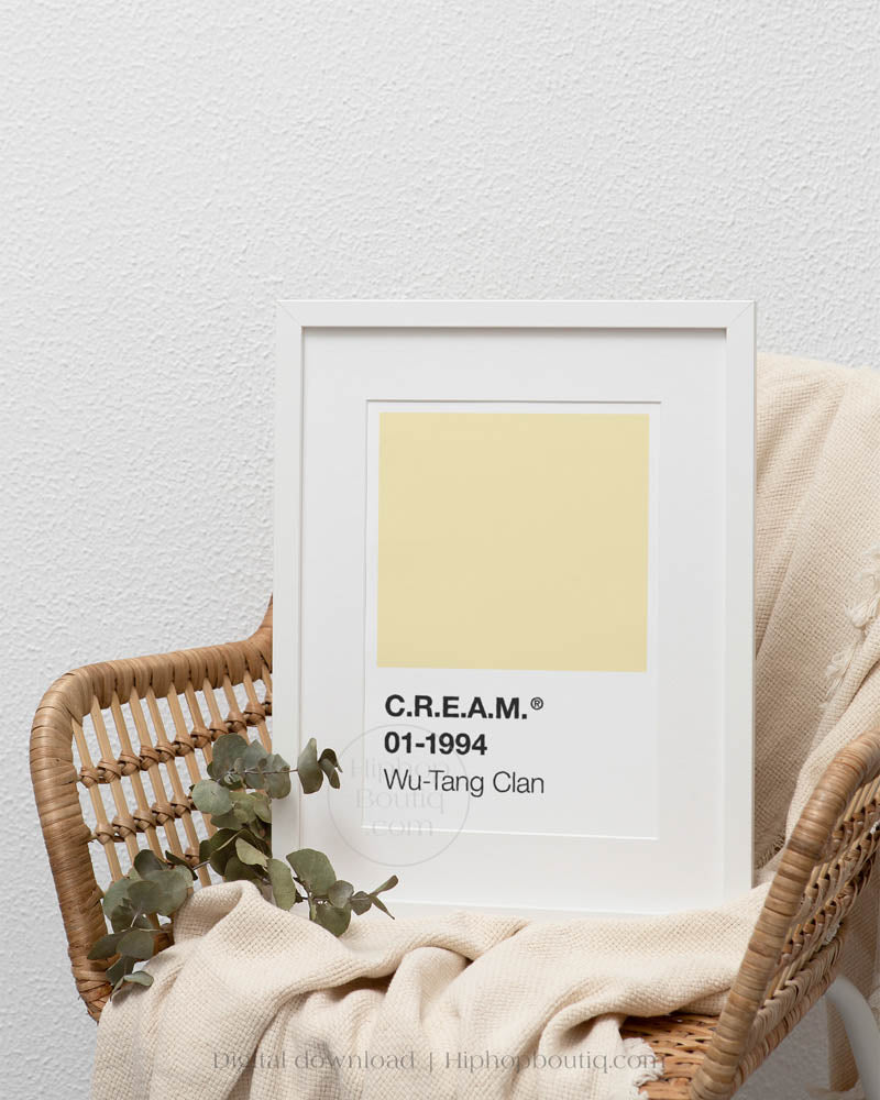 C.r.e.a.m. old school hip hop lyrics wall art | Color chart poster - HiphopBoutiq