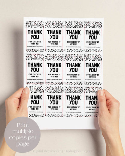 Thank You Gift Tag Hip Hop Themed Birthday