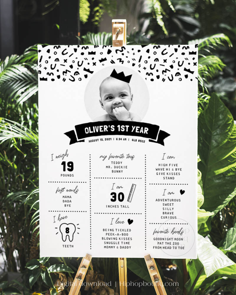 Baby's First Year Editable Milestone Sign Template