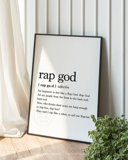 Rap god lyrics poster | Hip hop wall art for office space | Hip hop definition - HiphopBoutiq