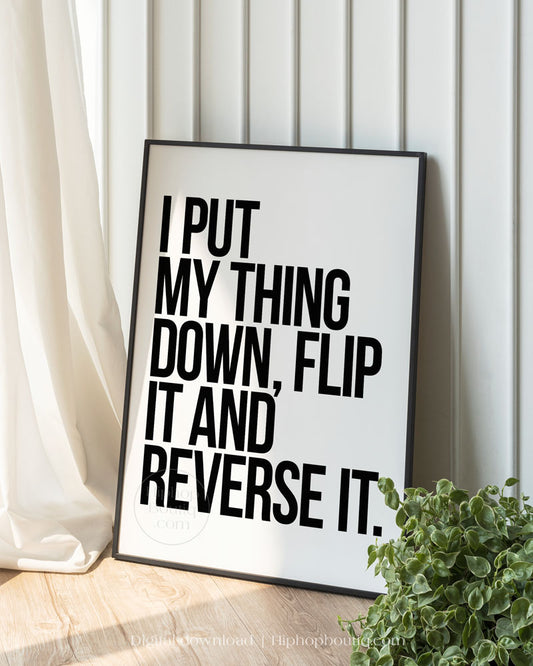 I Put My Thing Down Flip It Poster