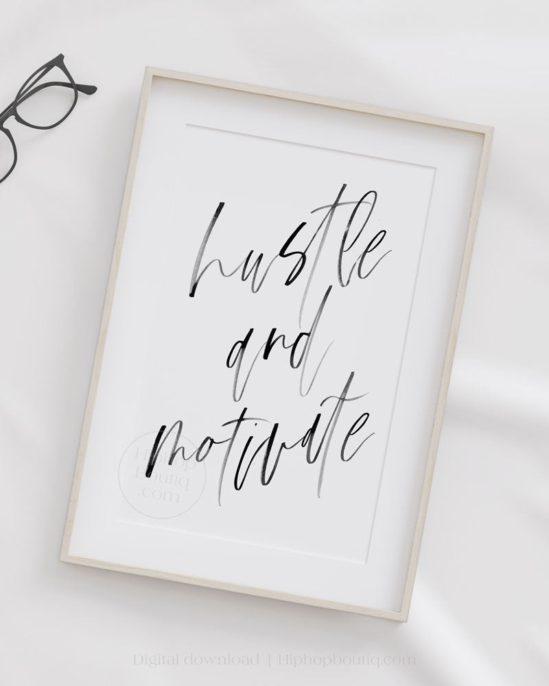 Hip hop themed bedroom decor | Hustle and motivate lyrics - HiphopBoutiq