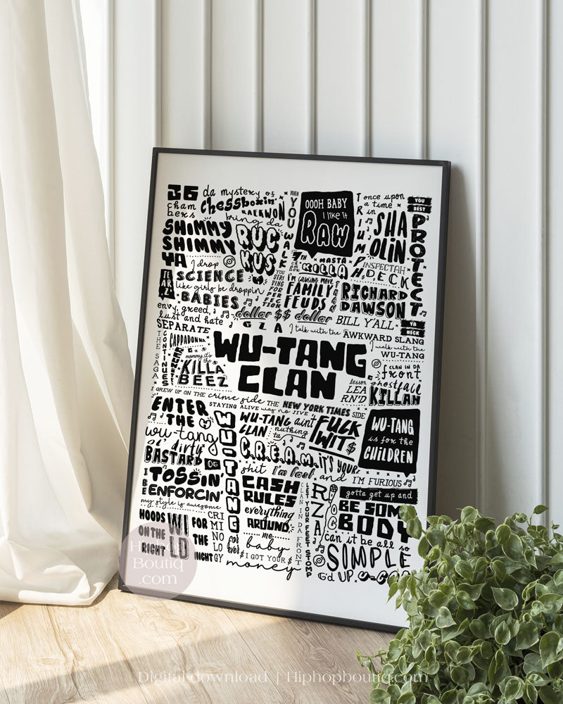 Hip hop lyrics office decor | Old school rap poster - HiphopBoutiq