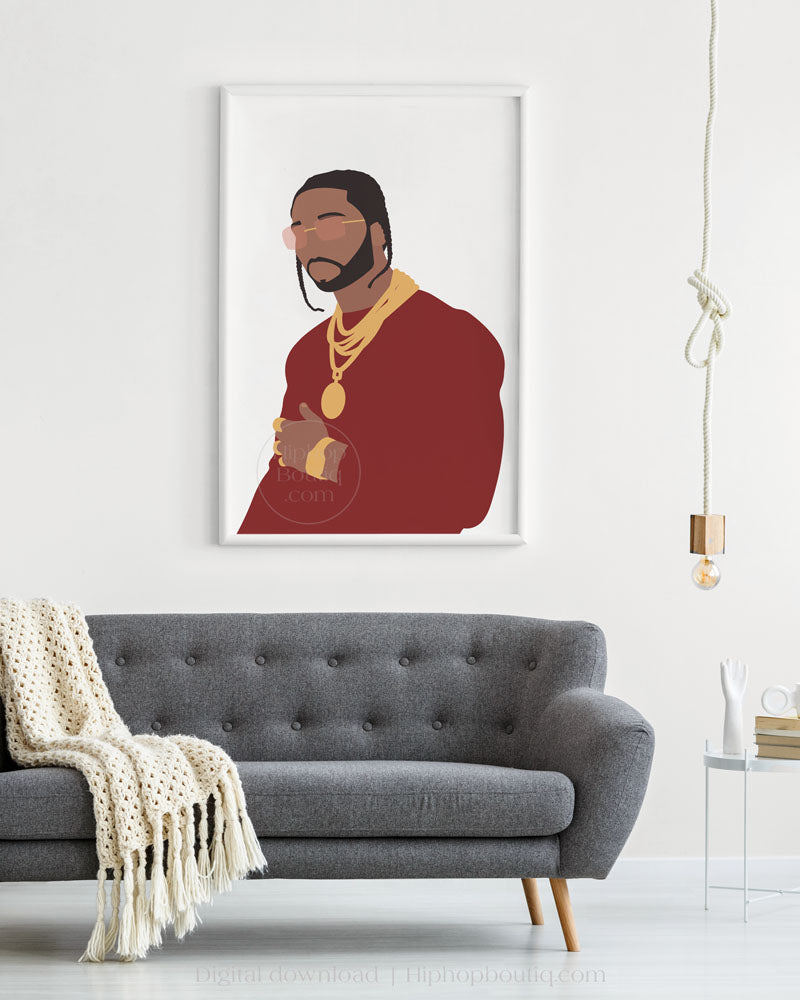 Rapper poster | Hip hop artist wall art | Rapper portrait - HiphopBoutiq