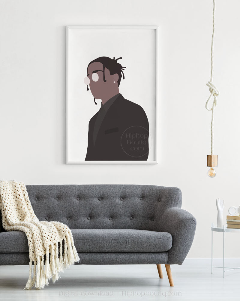 Rapper poster | Hip hop artist portrait printable - HiphopBoutiq
