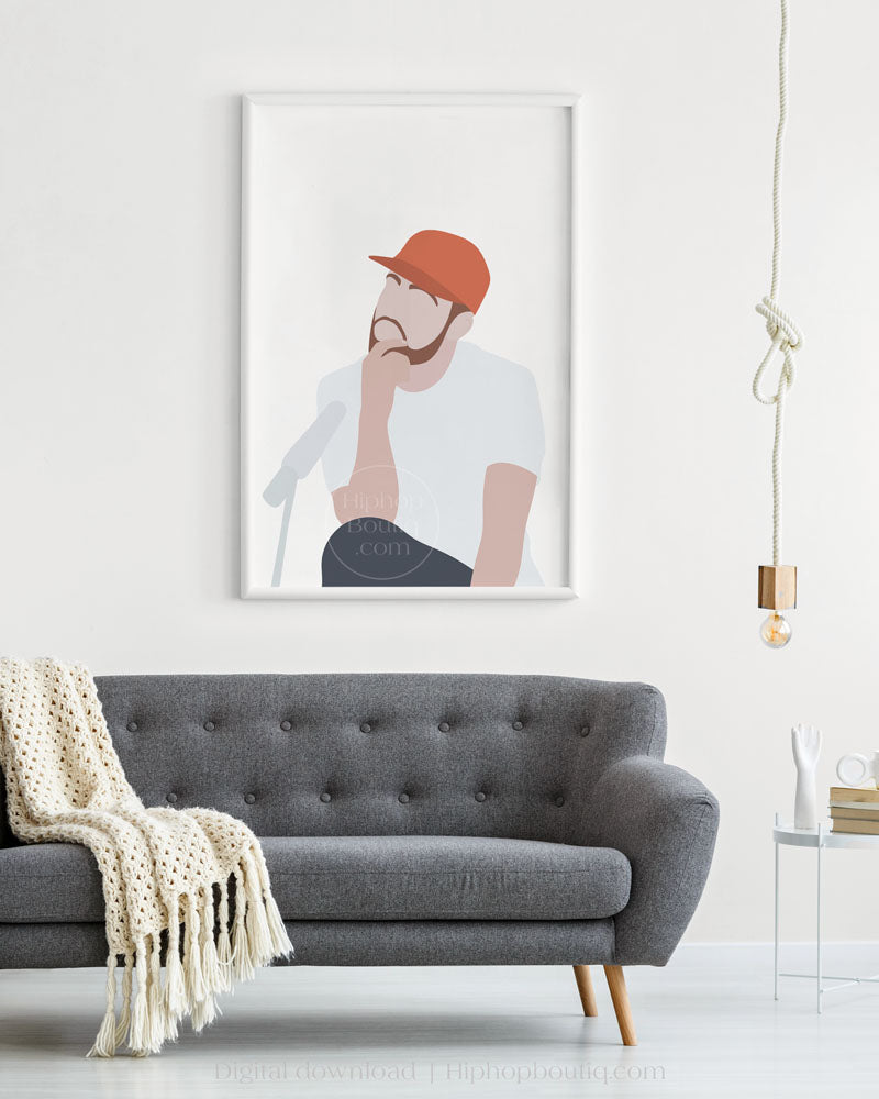 Rapper poster | Hip hop artist wall art | Rapper portrait - HiphopBoutiq