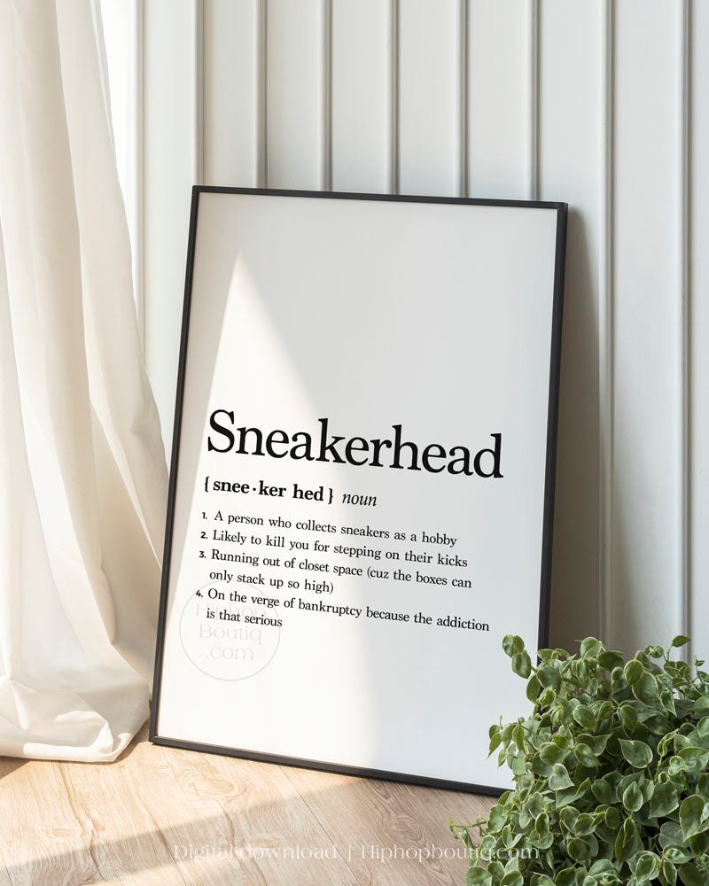 Sneakerhead definition poster | Printable sneaker art gift