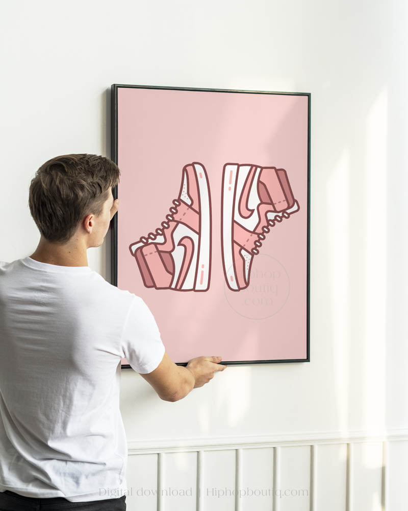 Sneakerhead Shoe Poster Pink