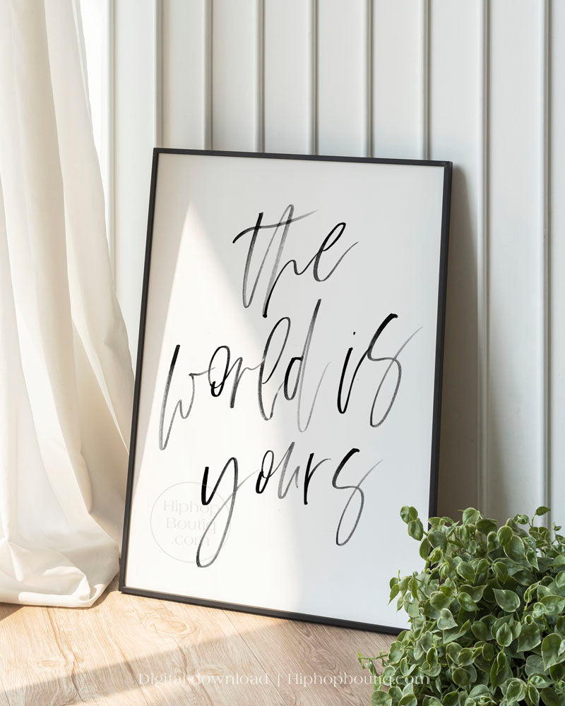90s hip hop bedroom wall art | The world is yours - HiphopBoutiq