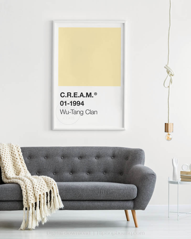 C.r.e.a.m. old school hip hop lyrics wall art | Color chart poster - HiphopBoutiq