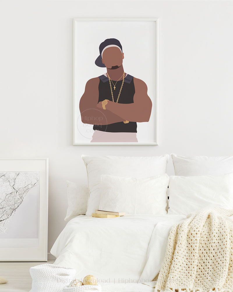 Old school rapper poster | Minimalist hip hop wall art - HiphopBoutiq
