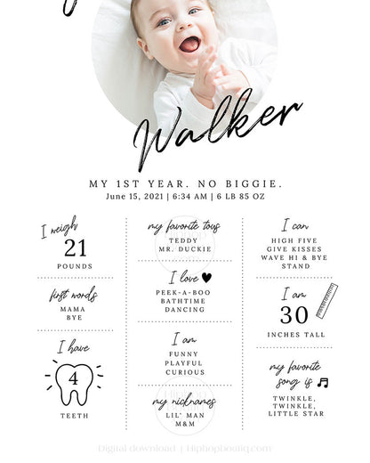 Baby's 1st Year Milestone Sign Template