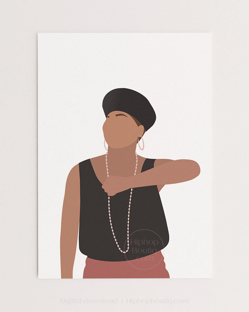 Female rapper poster | Old school hip hop artist | 90s rapper wall art - HiphopBoutiq