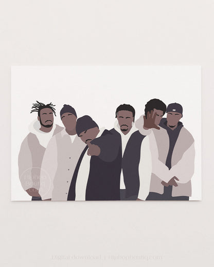 Old school rap group | Rapper poster | 90s hip hop artist wall art - HiphopBoutiq