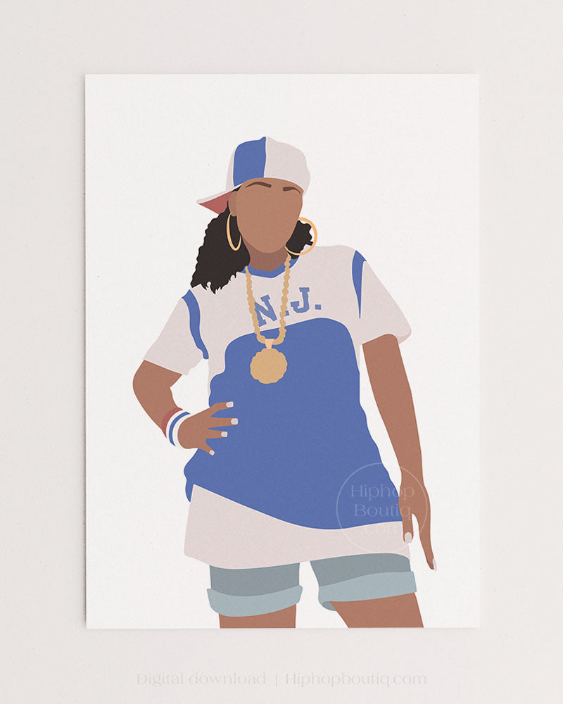 90s female rapper poster | Old school hip hop artist | Rapper wall art - HiphopBoutiq