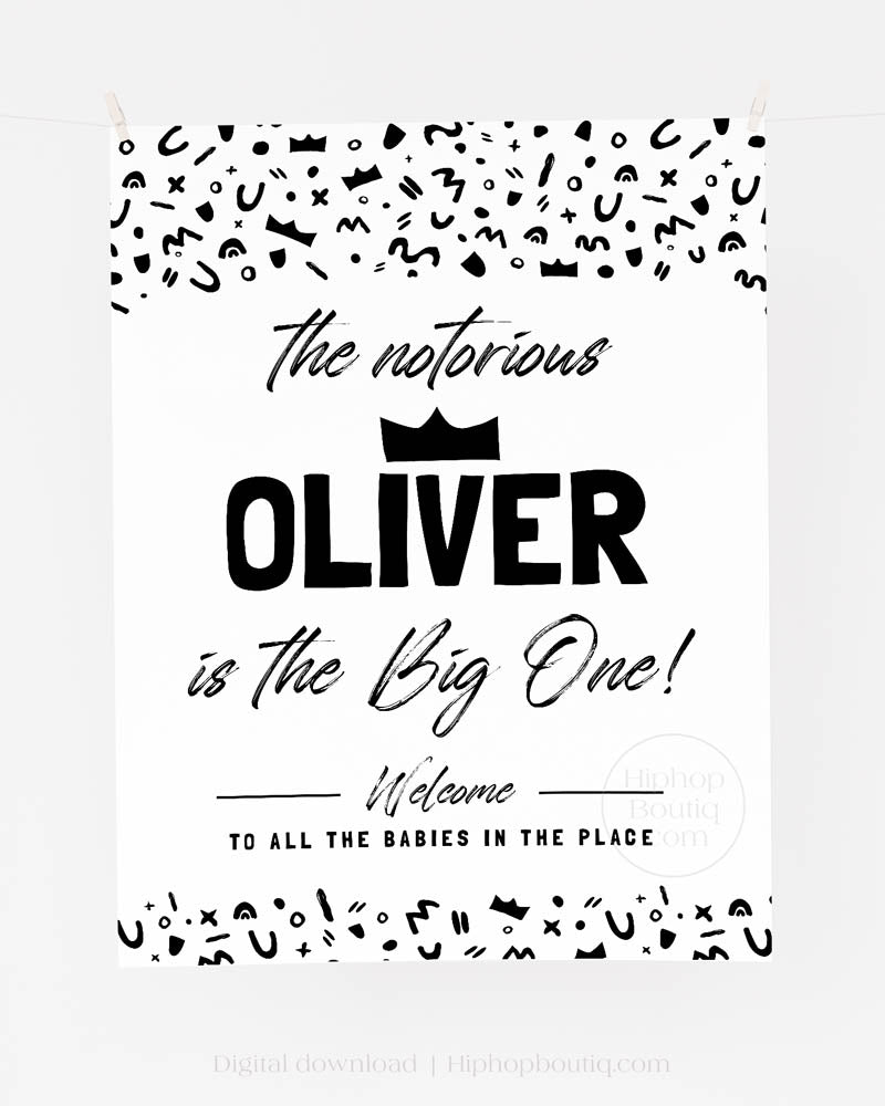 The Big One birthday welcome sign | Notorious party theme