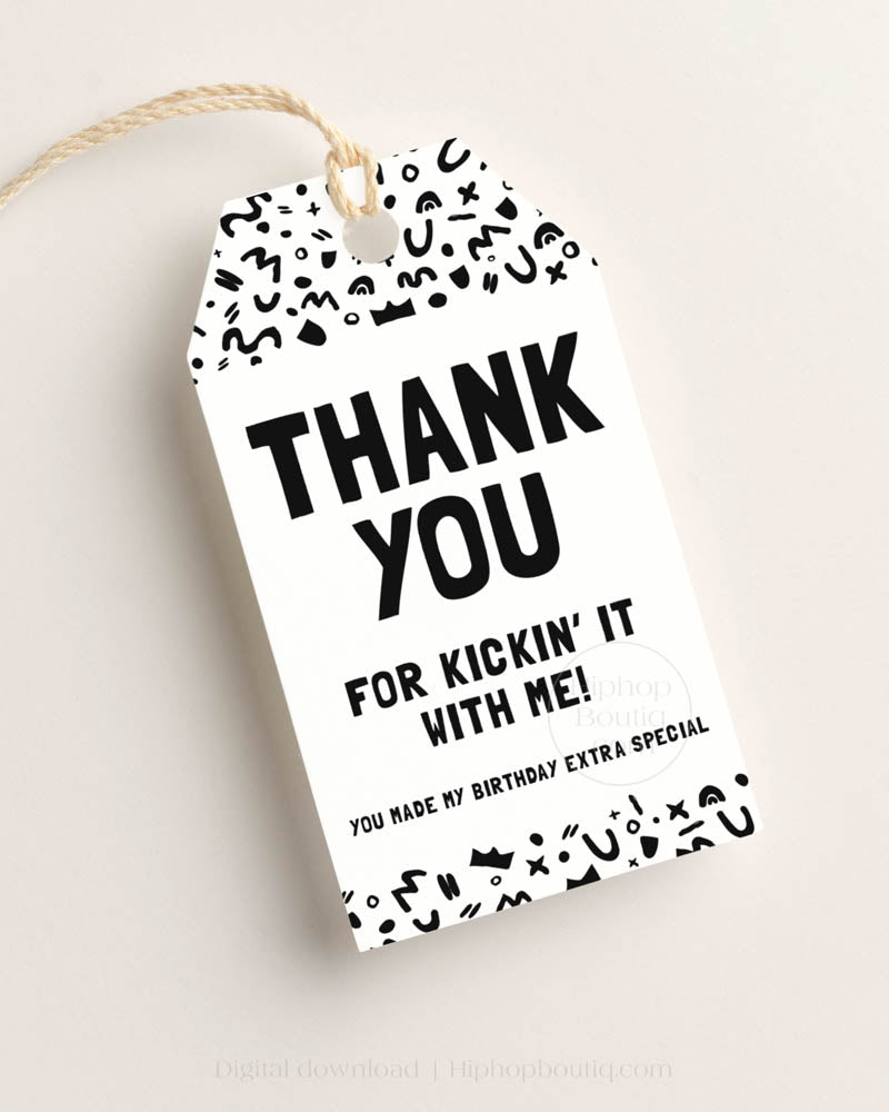 Thank You Gift Tag Hip Hop Themed Birthday