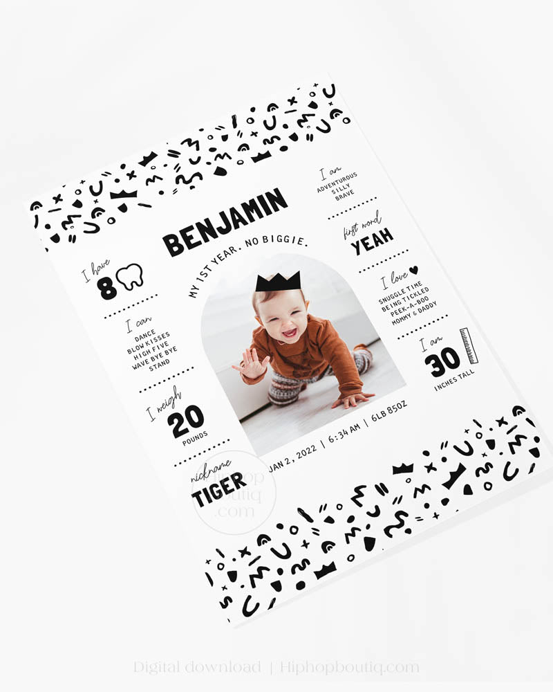 My 1st Year Editable Milestone Sign Template – HiphopBoutiq